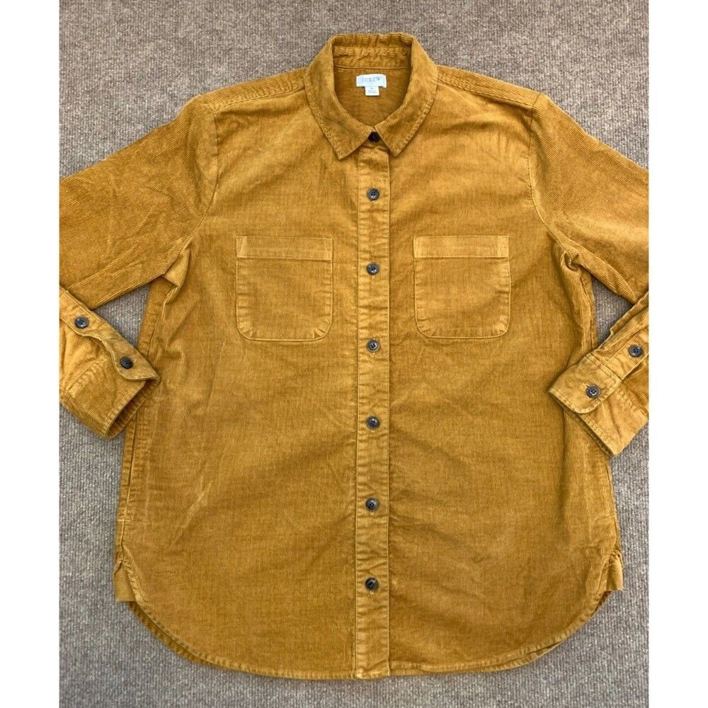 J Crew Shirt Jacket Womens S Corduroy Shacket Button Up Long Sleeve Side Pockets